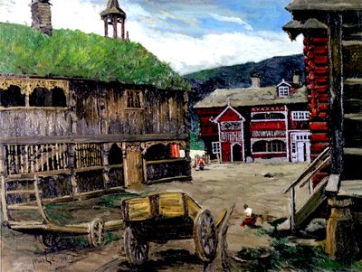 A Norwegian Village, 1909 by Jonas Lie